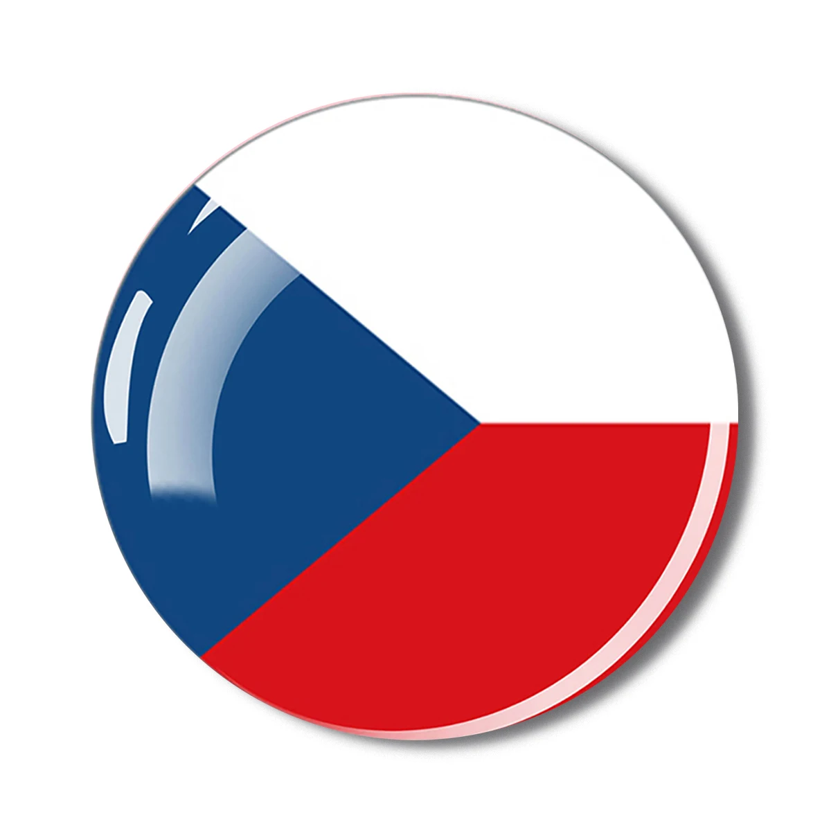 1PC Czech Republic Flag 30mm Glass Convex Magnetic Refrigerator Sticker Can Be Attached To Various Metals for Home Decoration