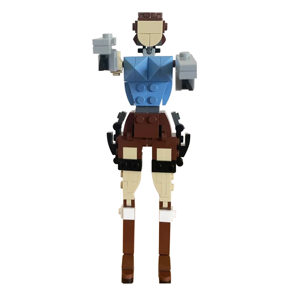 Gobricks MOC Tombed Raiders-Lara Croft Brickheadzs Game Character Building Block Set Female Warrior Adventure Model Brick Gift