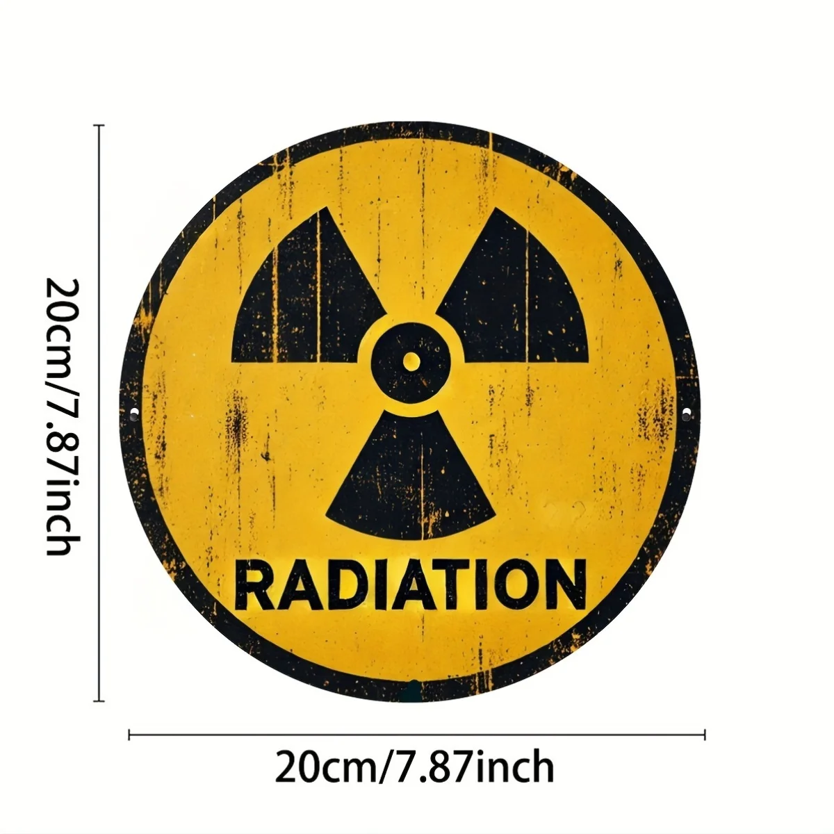 Tin Sign - Radiation Warning Print Vintage Durable Metal Plaque Wall Decor, Home Office Bar Man Cave Wall Art
