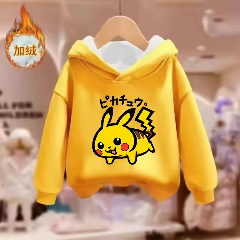 Sweat-shirt à capuche Pokemon pour enfants, imprimé Anime Pikachu Gengar, vêtements de sport à capuche, mode pour garçons et filles, vêtements chauds d'hiver