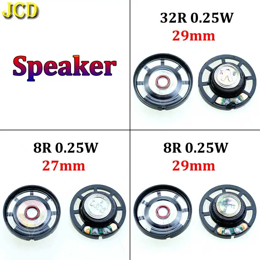 JCD Diameter 27mm 29MM Mini Audio Portable Speakers 8R 32R 0.25W 8/32 Ohm Speaker External Magnetic Speaker DIY For Toy