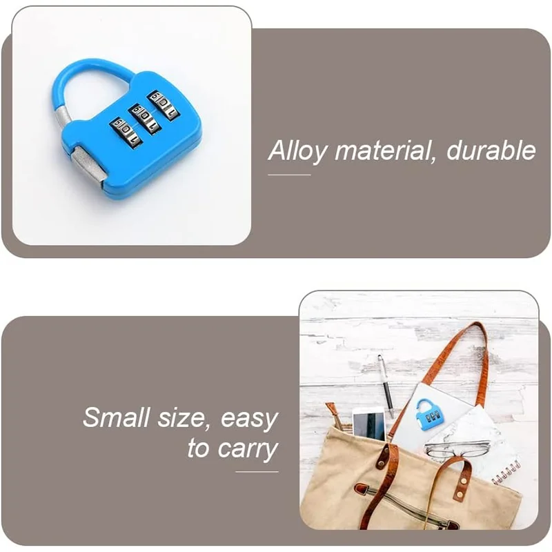 1PCS Color Mini Password Padlock Trolley Case Password Lock Student Dormitory Cabinet Password Lock Backpack Zipper Lock