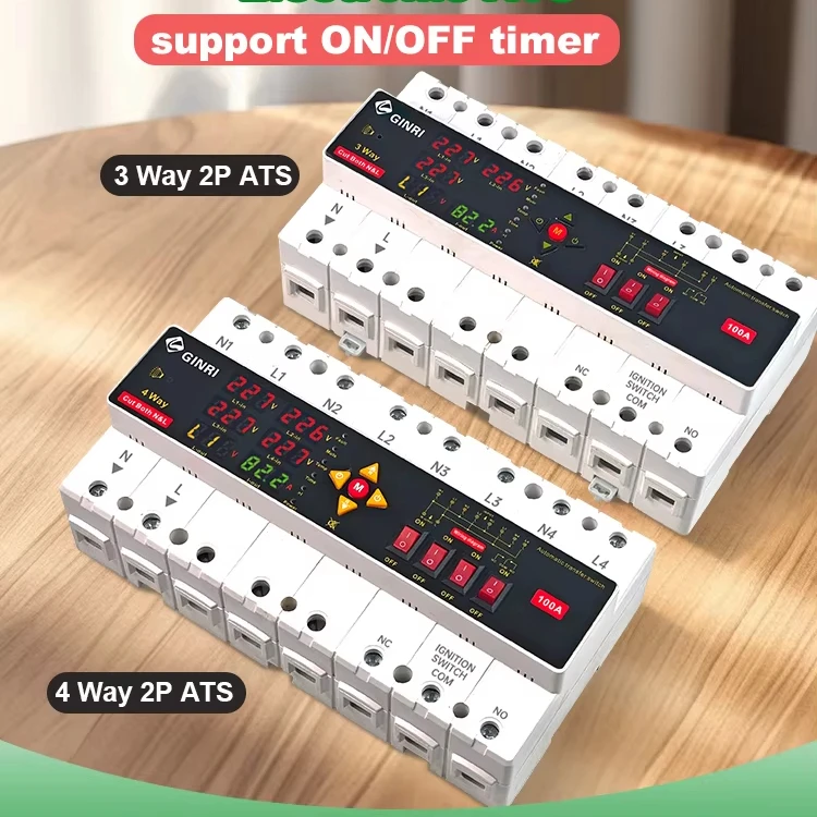 Customized N L Isolation ATS Adjustable 100A 125A 4 Way/3 Way 2P Automatic Transfer Switch Over Under Voltage Current Protector