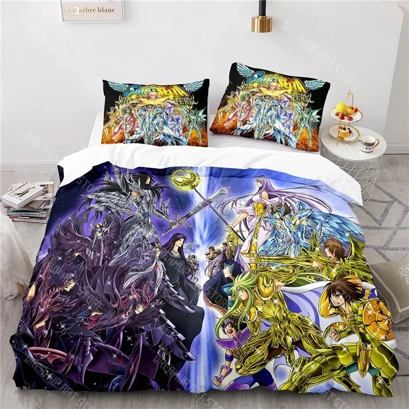 2026 3D Saint Seiya Pattern Duvet Cover Set With Pillowcase New Bedding Set Single Double Twin Full Queen King Size For Bedroom