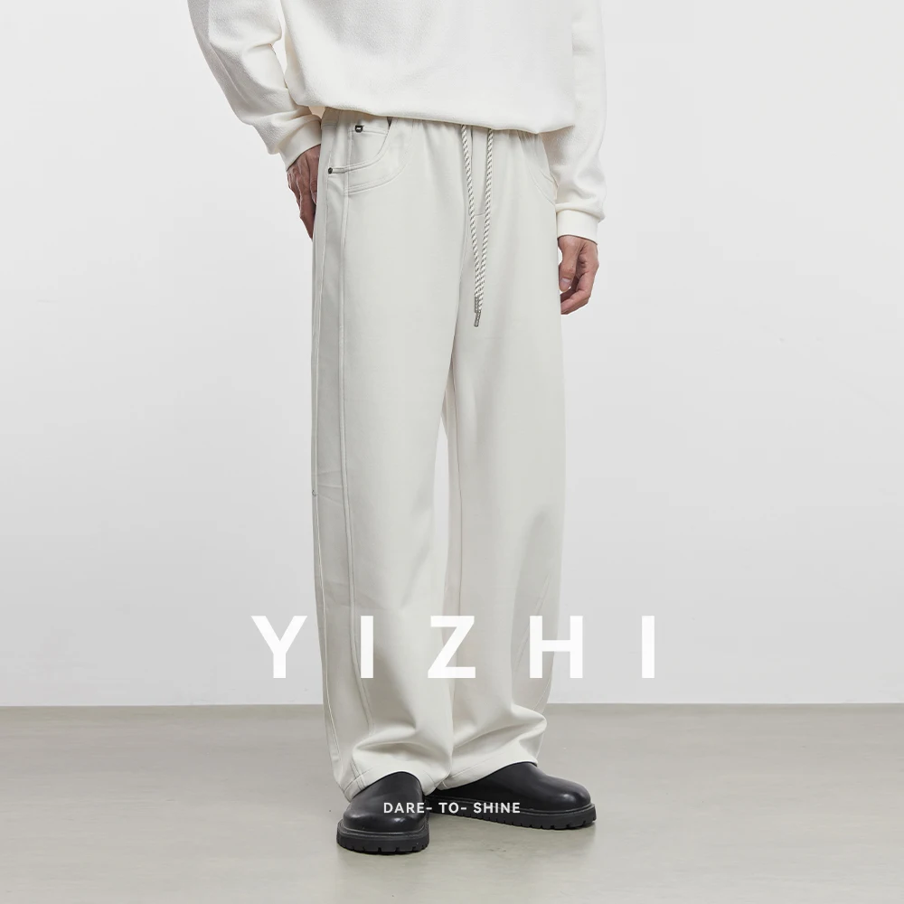 2025 Autumn New Fashion Men's Drape Sweatpants American Fashion Brand Loose Straight Sports Pants Men's Casual Pants Trousers