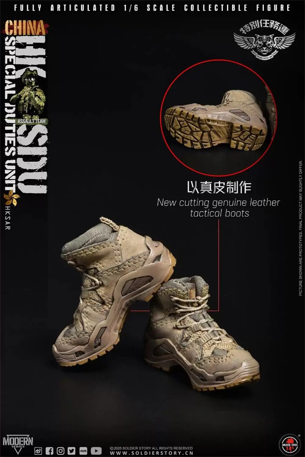 1/6 Soldierstory SS143 Asia Soldier Operation Unit Mini Toys Model Zapatos de Cuero Huecos No Reales para Muñecas de 12 Pulgadas COO SS Body Coleccionables