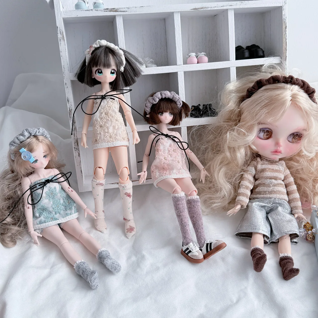 1/6 Blyth Doll Socks Accessories Simple Knitted Fashion Long Socks/Cartoon Bear Mid-calf Socks For Azone/OB22/OB24 Blyth