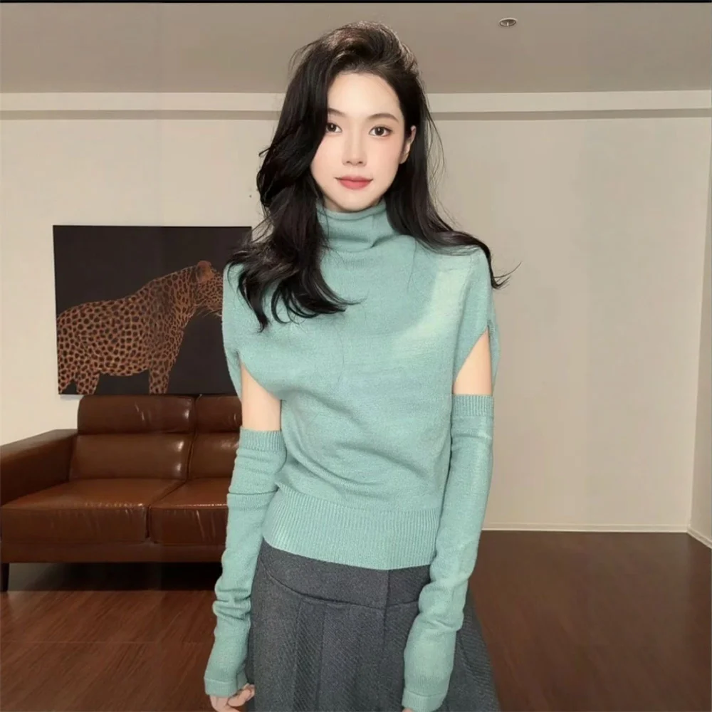 Women All-match Casual Waist-slimming Sweater Pullover Tops Style Fashion Batwing Sleeve Solid Color Knitting