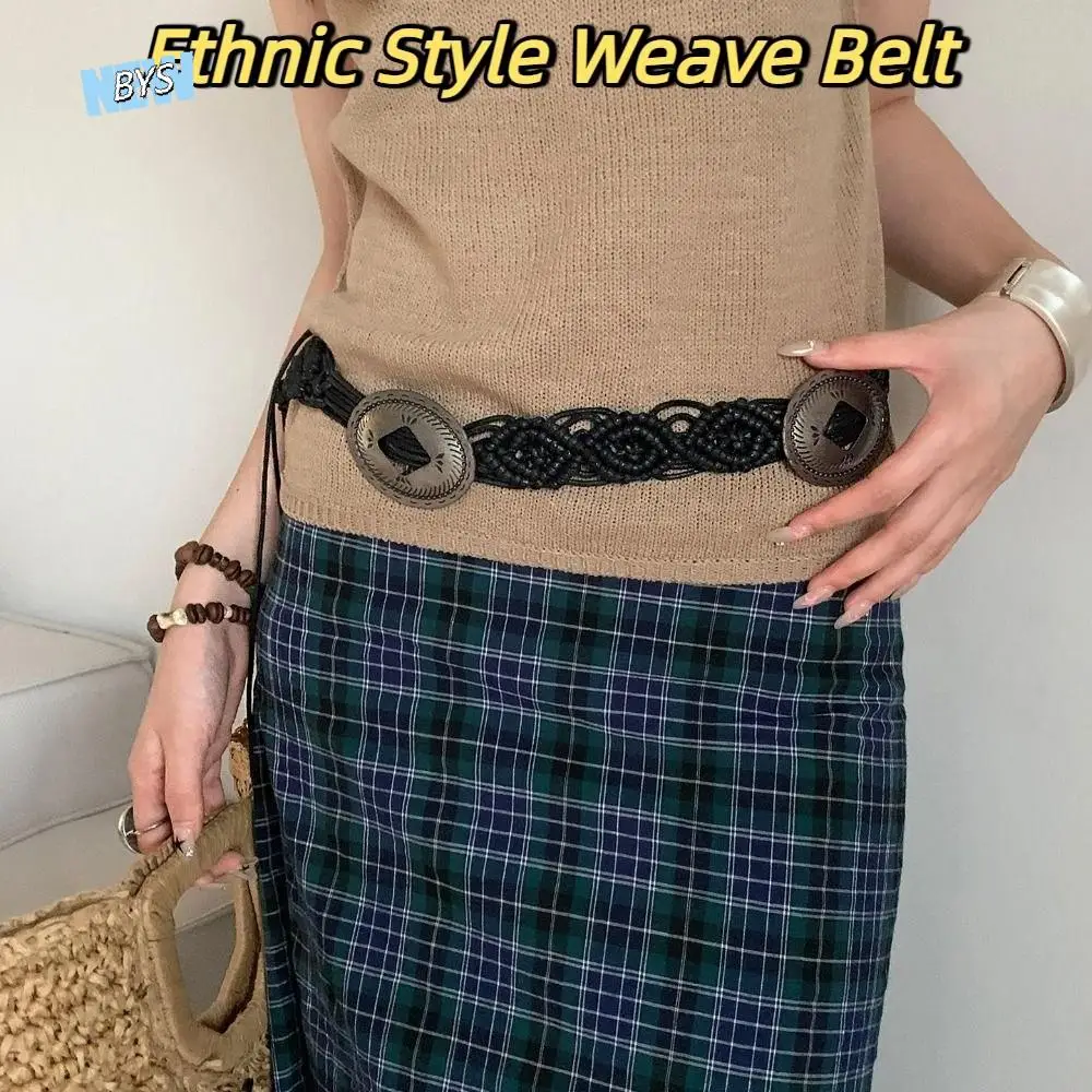 

Waistband Ethnic Style Weave Belt woven Hollow Bohemian Style Belt Retro Korean Style Tassel Waist Chain Dress Decoration