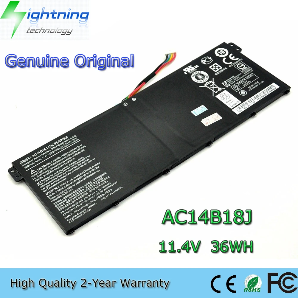 New Genuine Original AC14B18J 11.4V 36Wh Laptop Battery for Acer Aspire V5-132P V3-112 ES1-511 ES1-512 AC14B13J