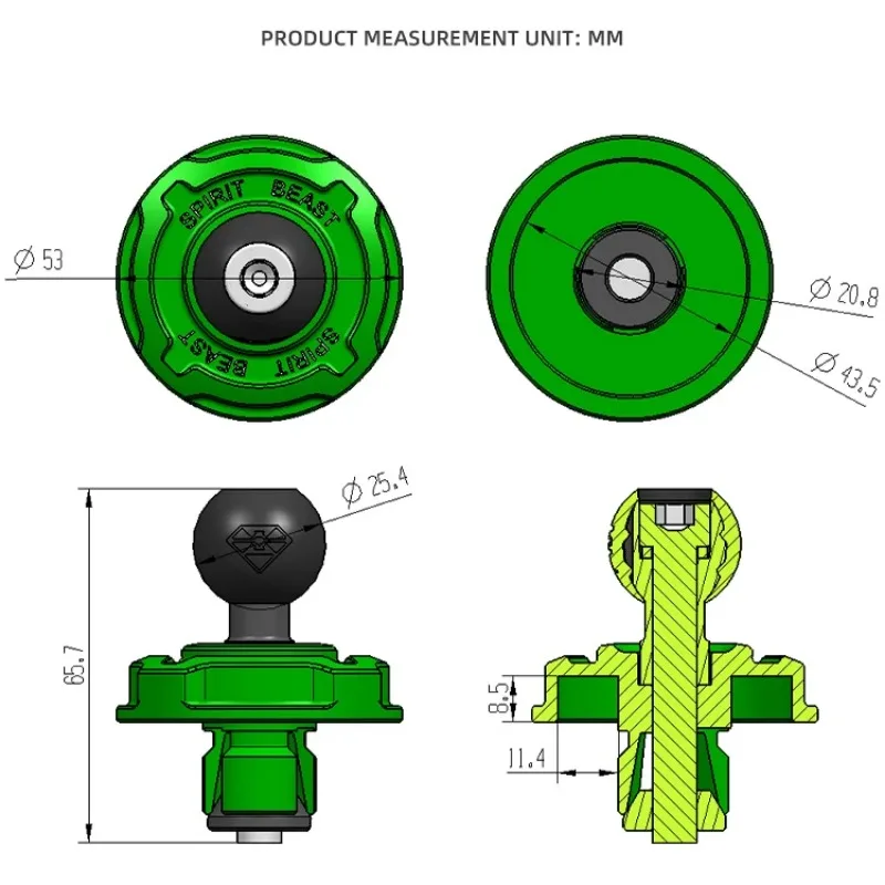 SPIRIT BEAST Motorcycle Front Fork Upper Top Triple Clamp Screw Cap Upper Connecting Plate Screw Cover for Kawasaki ZX-4R ZX-4RR