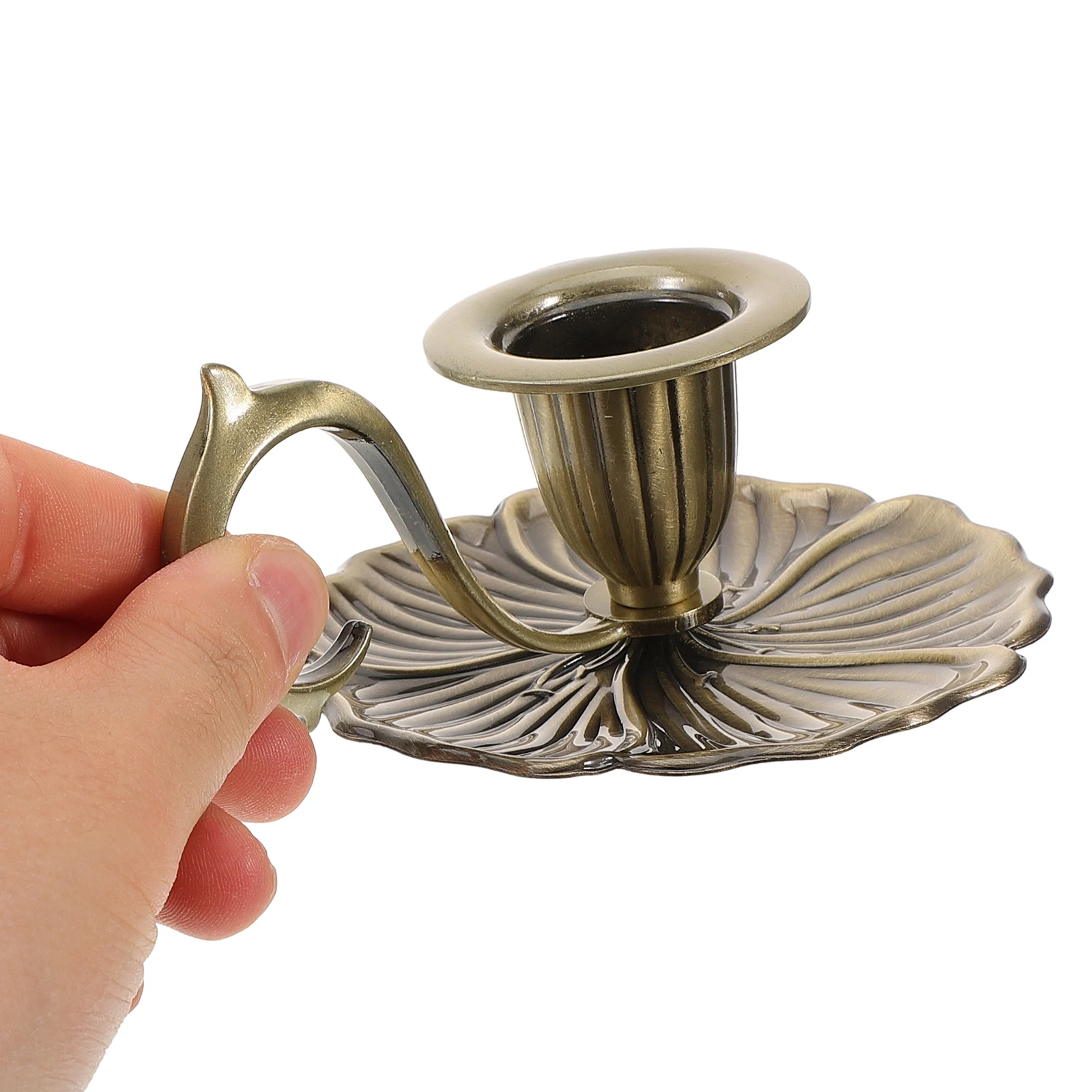 

Rustic Metal Holder Vintage Candlestick Stand Decorative Zinc Alloy Pillar Base Gothic Room Ornament Small Candles Table
