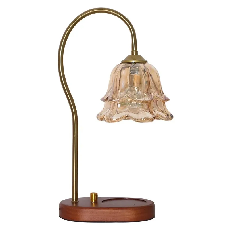 

Lightweight Luxury Glass Aromatherapy Desk Lamp Lily Valley Scent Atmosphere Lamp Bedside Wax Melts Comfortable