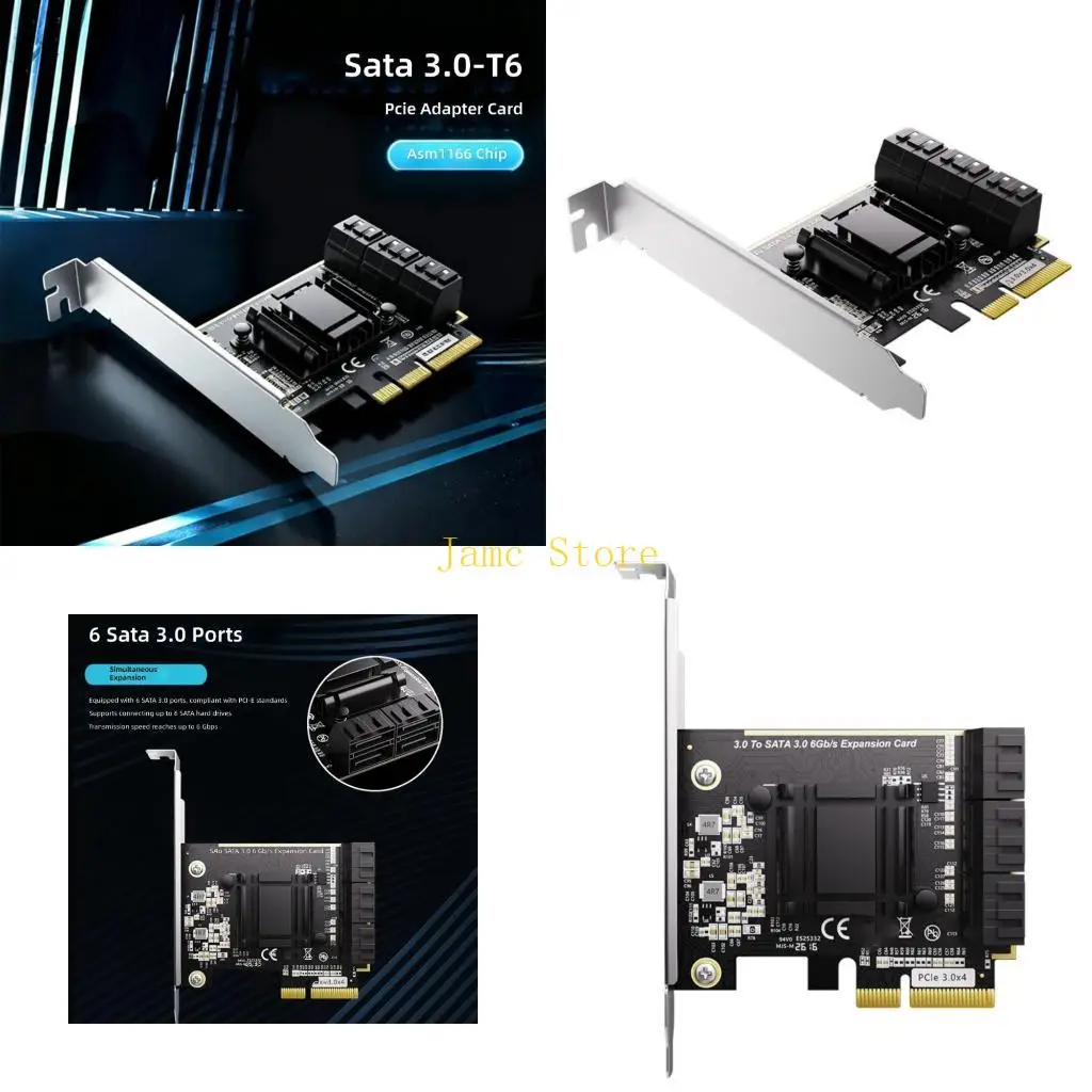 LX0B Fast Speed 6Gbps PCIE SATA3.0 Adapter Card With Metal Cover Enhances Durability And Stability