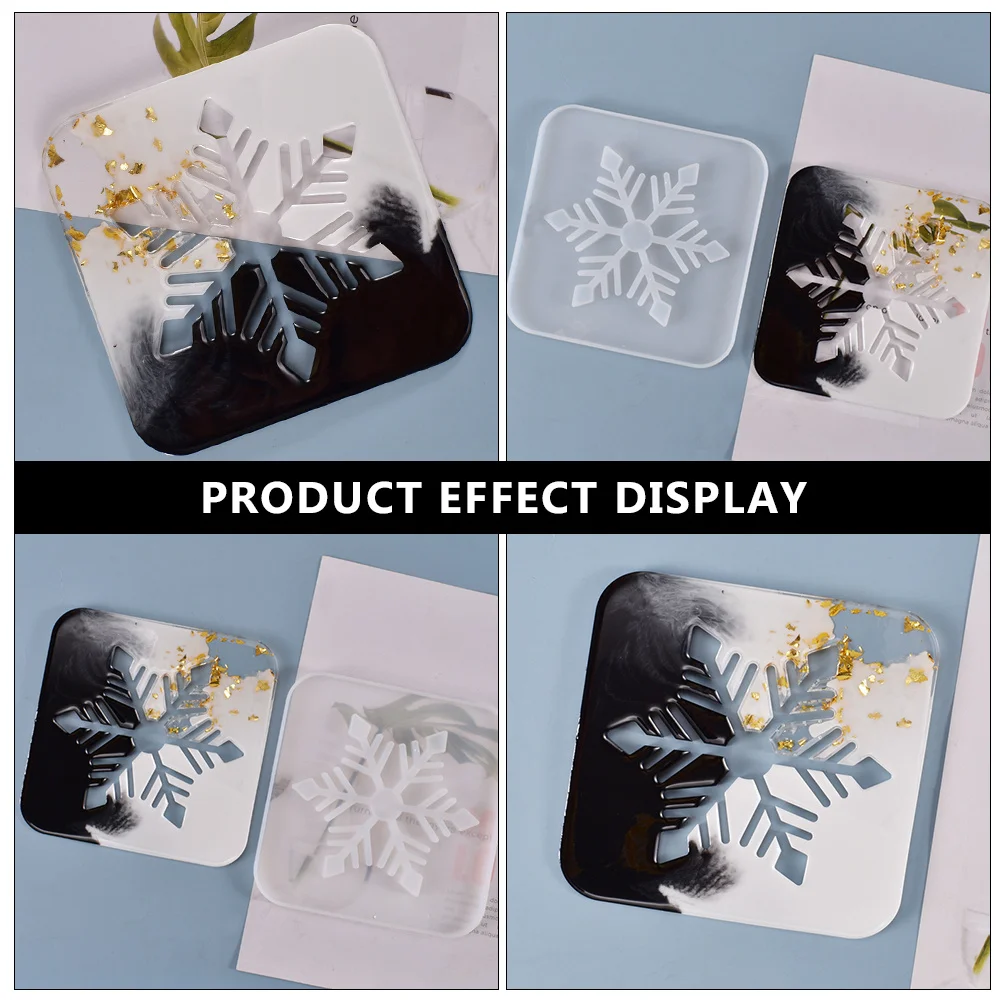 

1Pcs Snowflake Coaster Mold Hollow Design Silicone DIY Cup Mat Casting Mold for Unique Handmade Craft Gifts Cup Pad Making Tray