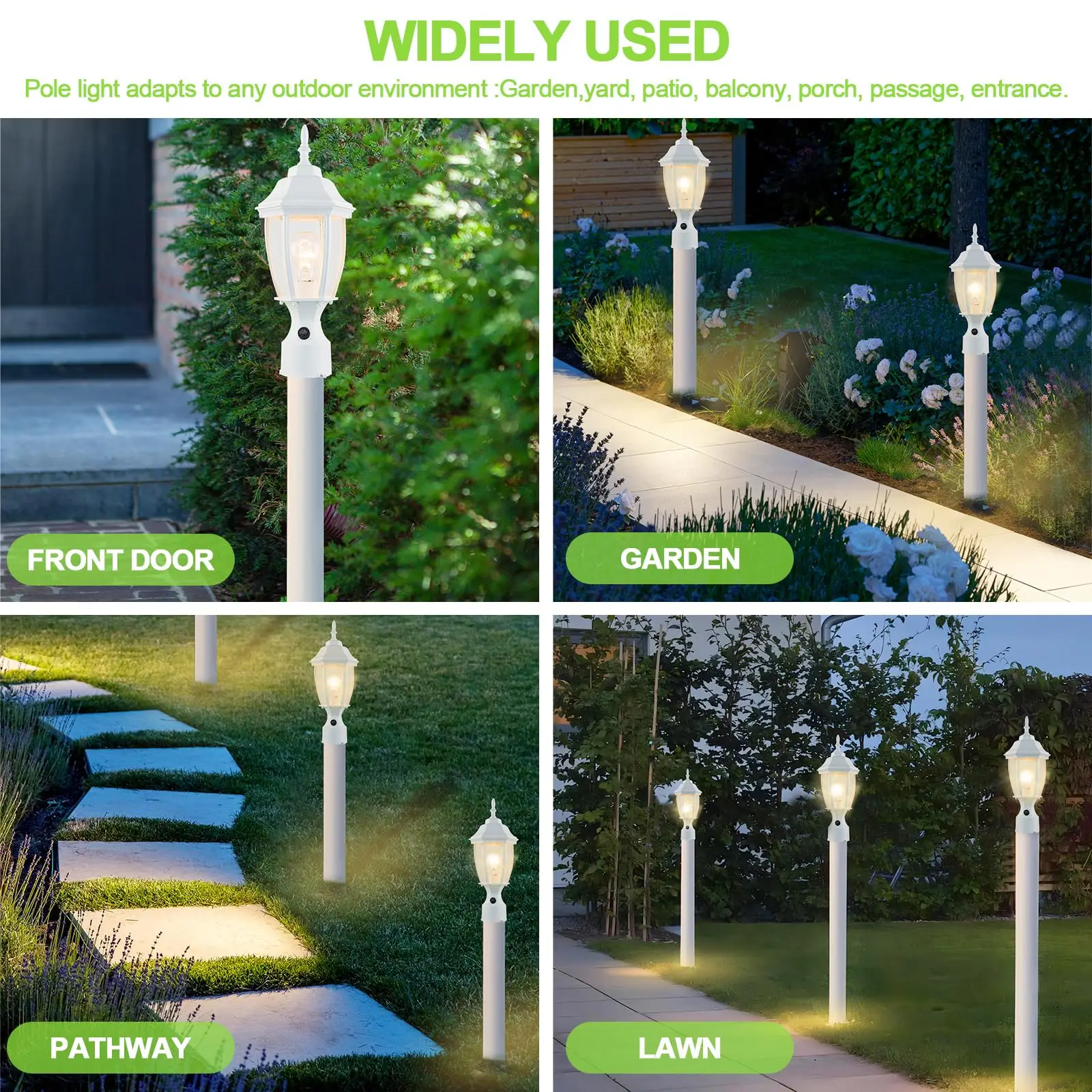 Outdoor Post Lantern, 16.25x 6.5 Inches, 60 Watts/120 Volts,white,Outdoor Lighting for Garden Patio Pathway Walkway.