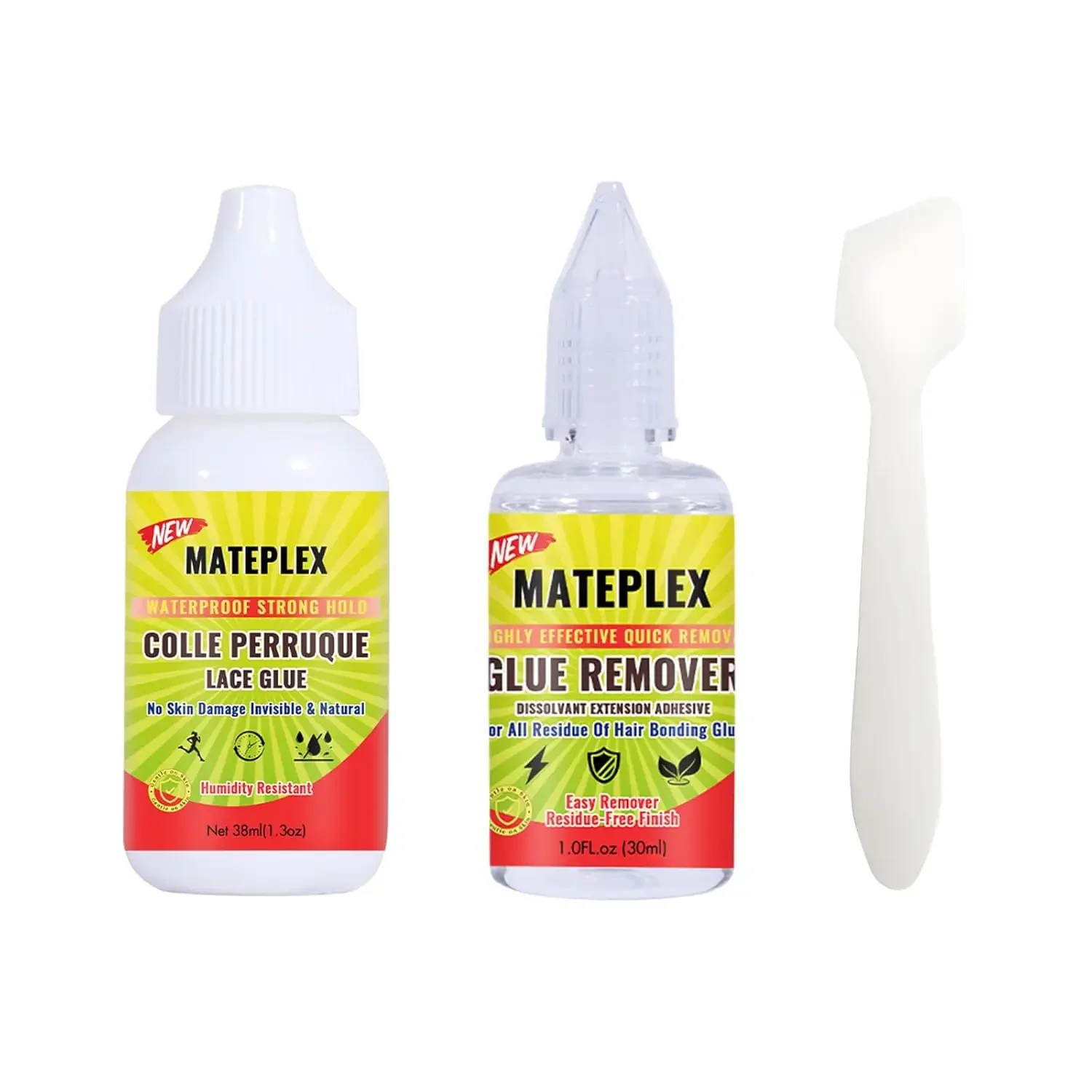 

38 Ml Mateplex Lace Glue Waterproof Strong Hold for Lace Front Wig and 30ml Lace Glue Remover Strong Glue Removal for Cosplay