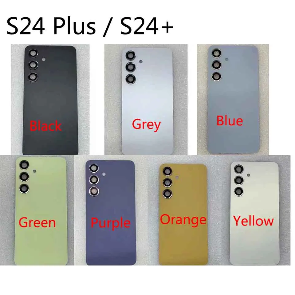 S24Plus For Samsung Galaxy S24+ S926 Back Battery Cover With Camera Lens Housing Case Replacement