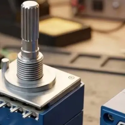 Electronic Circuit Control Dual for volume Potentiometer Lightweight Build Stable Output 100K Ohm Tolerance Silver