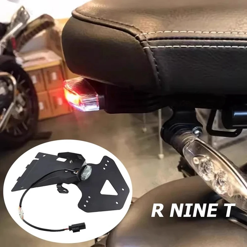 Motorcycle Tail License Plate Bracket For BMW R NINE T NINET Racer Scramble 9 T RNINET Rear Brake Lamp Taillight LED Accessories