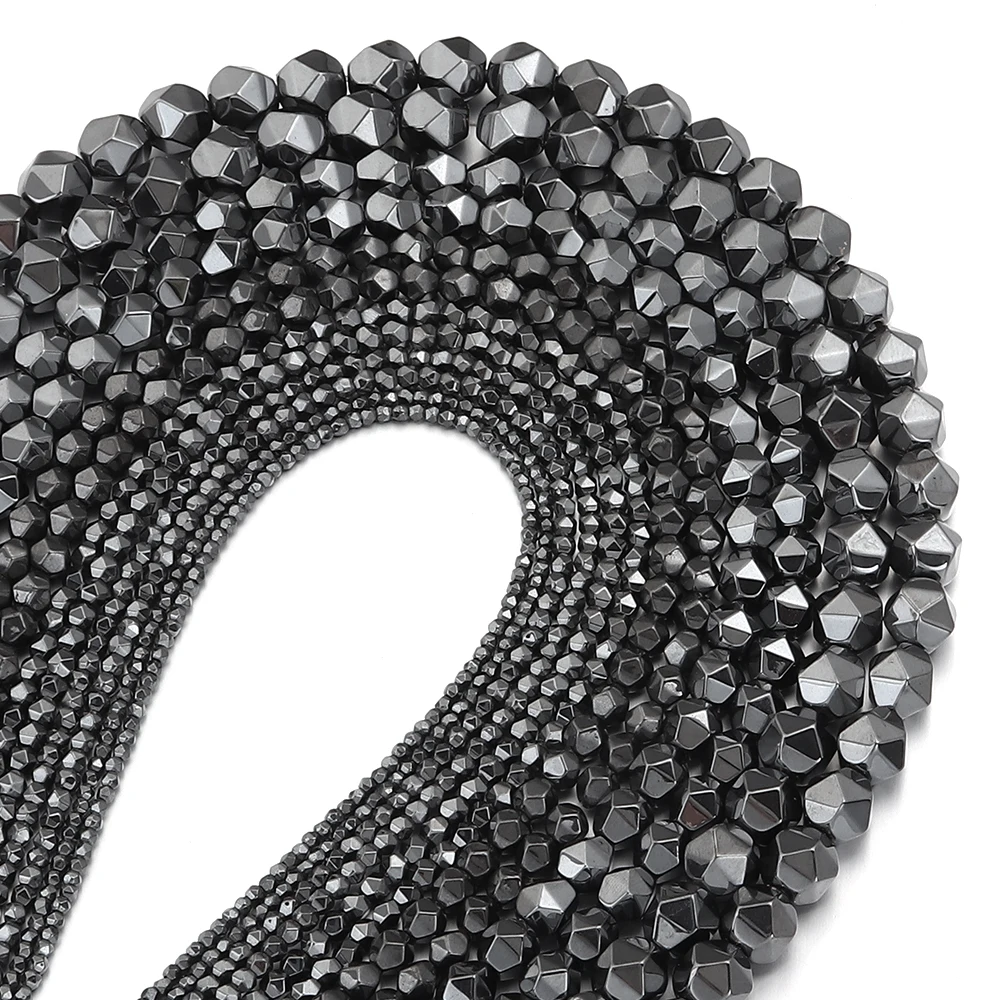 2-10mm Natural Hematite Stone Beads Black Faceted Loose Spacer Beads For Jewelry Making DIY Crafts Bracelet Necklace Accessories image 4