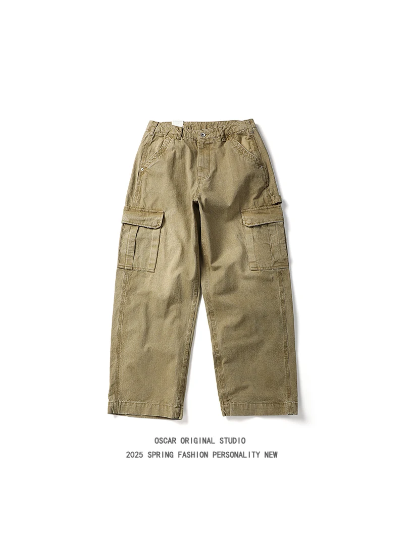 

Мужские рабочие брюки American Sle Heavyweight 300g, винтажные, свободные, повседневные, прямого кроя, для весны и осени