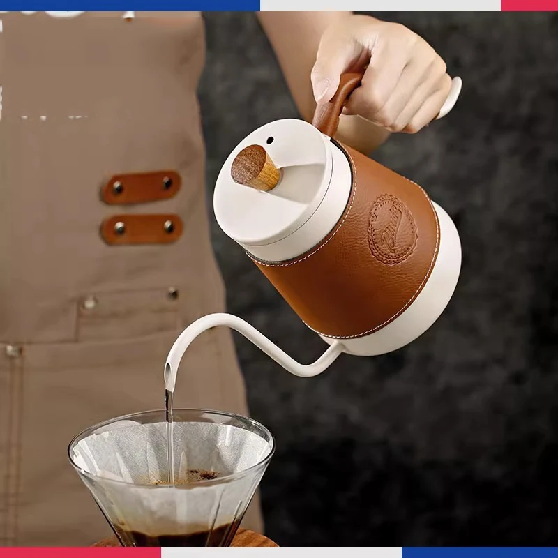 

Handmade Coffee Pot Household Stainless Steel Fine Mouth Pot Long Mouth Ear Coffee Pot Filter Brewing Pot Set