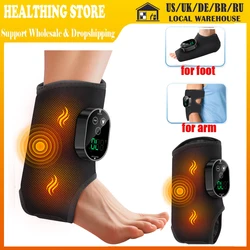 Electric Heating Ankle Guard with 5 Levels Hot Compress Vibration Massage Rechargeable Wrist Ankle Brace Hand Foot Protection