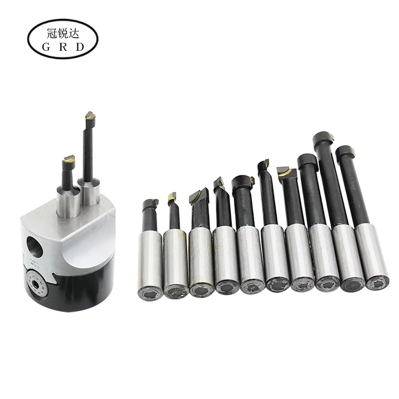 1set F1 2inch 50mm boring head+1pcs Morse holder+9pcs 12mm boring bar F1-50mm Boring head for cnc lathe bored boring tool set