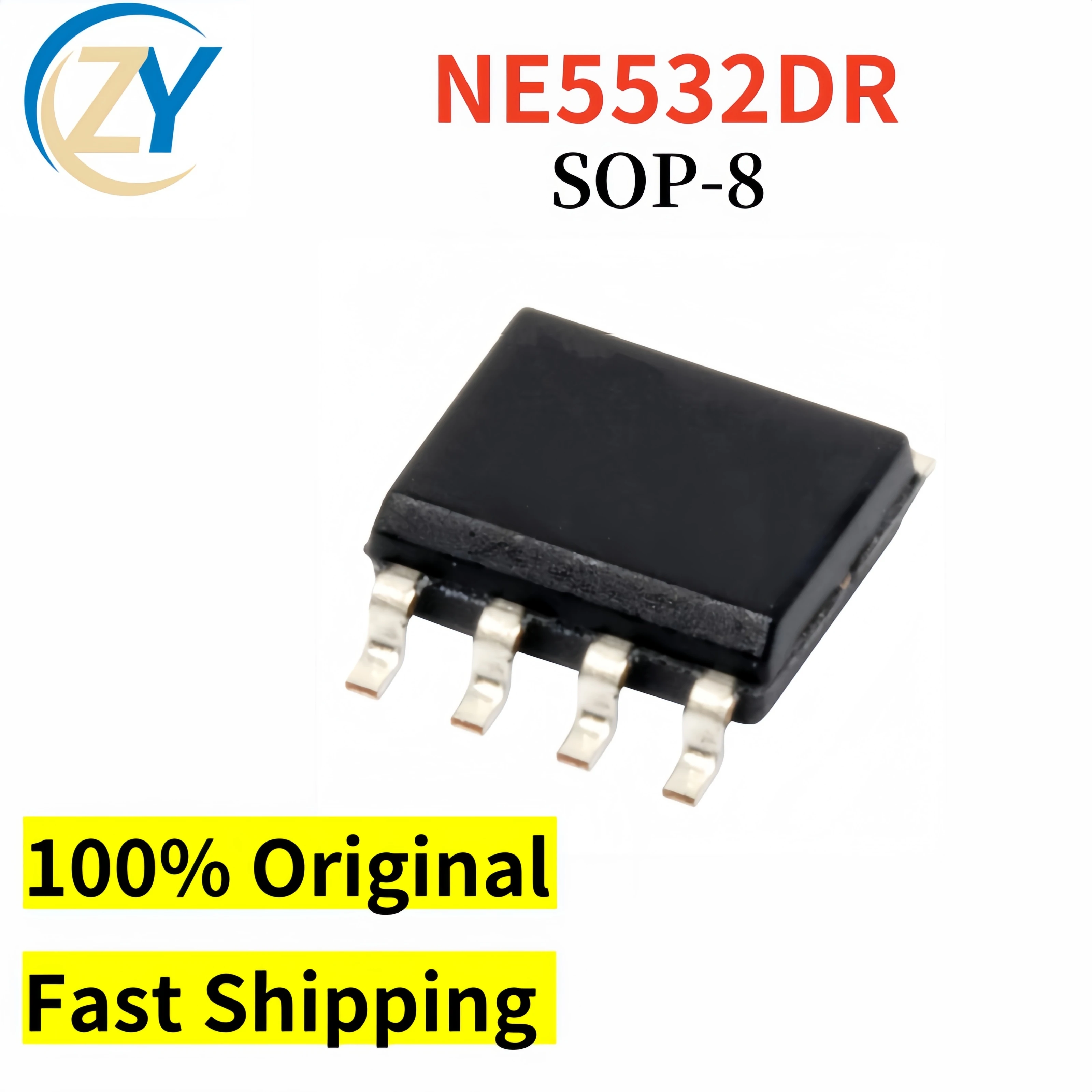 (5pcs) NE5532 Amplifiers NE5532DR 10MHz 10V-30V SOIC-8 100% Original & In Stock