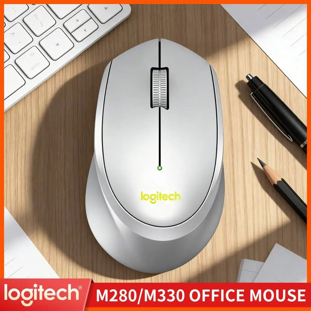 Logitech M330 Wireless Ergonomic Mouse Silent Clicks 2.4GHz Optical Tracking Fast Scroll for Mac Windows Chromebook PC Tray