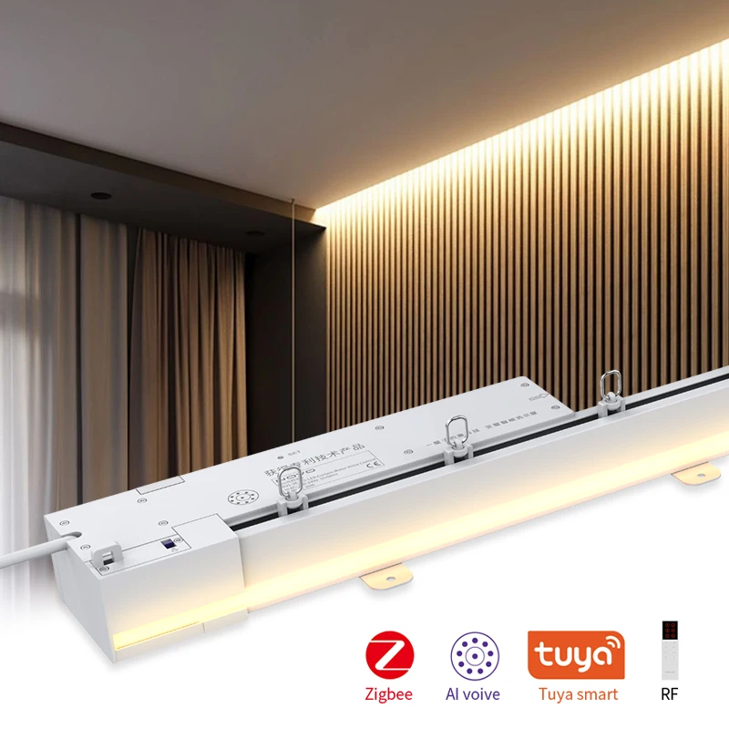 Curtains For Living Room Motorized Smart Automated Curtain With LED