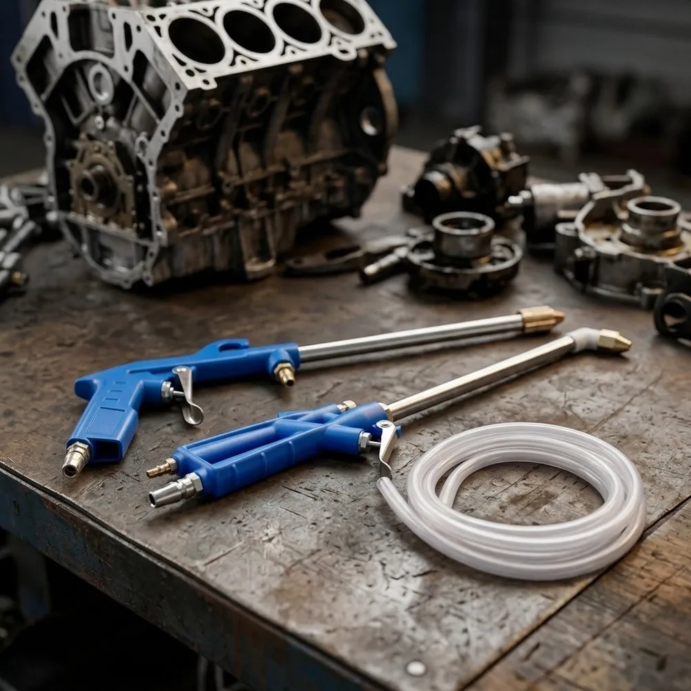 High Efficiency Dual Mode Cleaning Tool for Engine Maintenance Featuring Stainless Steel Build and Angled Nozzle Accessibility