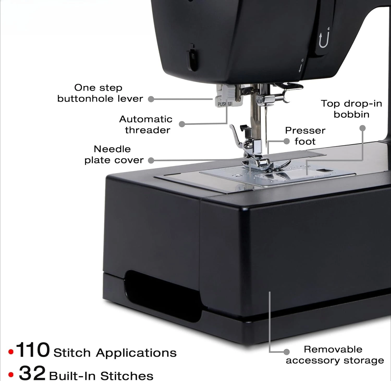 Sterling Edition Heavy Duty 4432 Sewing Machine with Accessory Kit | Strong Motor with Enhanced Piercing Power