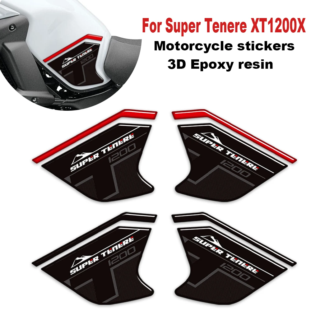  Motorcycle Tank pad Gas Fuel Oil Kit Knee protection 3D stickers decals For Yamaha Super Tenere XT1200X XT1200Z XT1200ZE