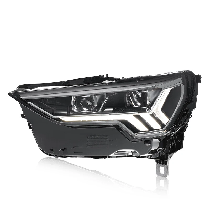 For 2019 2020 2021-2024 Audi Q3 headlight assembly upgrade with high-end LED daytime running lights and projector headlights.