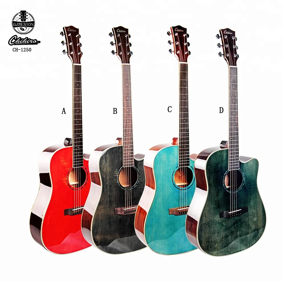 

Newest Hot Sale 41 Inch Cutaway Green Blue Red Brown Color Spruce Top Mahogany Back High Gloss Diy Ukulele Used Acoustic Guitar