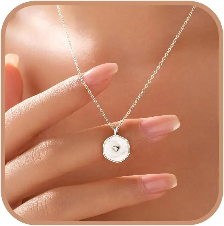 

925 Sterling Silver Heart Necklaces for Women Cute Dainty 14K Gold Plated Heart Pendant Necklace