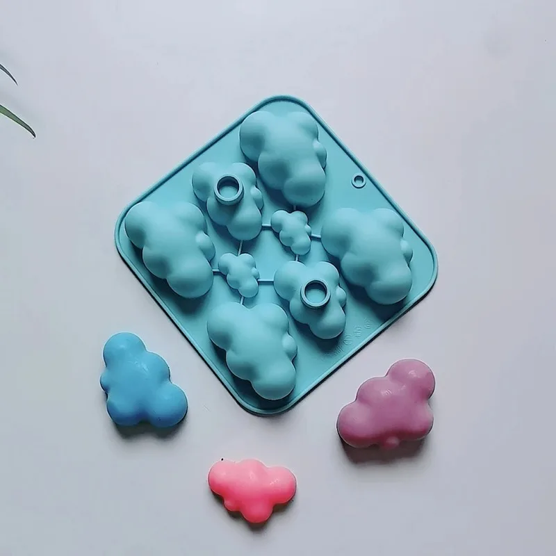 8 Cavities Cartoon Cloud Silicone Soap Mold DIY Candle Resin Plaster Making Set Chocolate Biscuit Cake Ice Mould Decor Gift Home