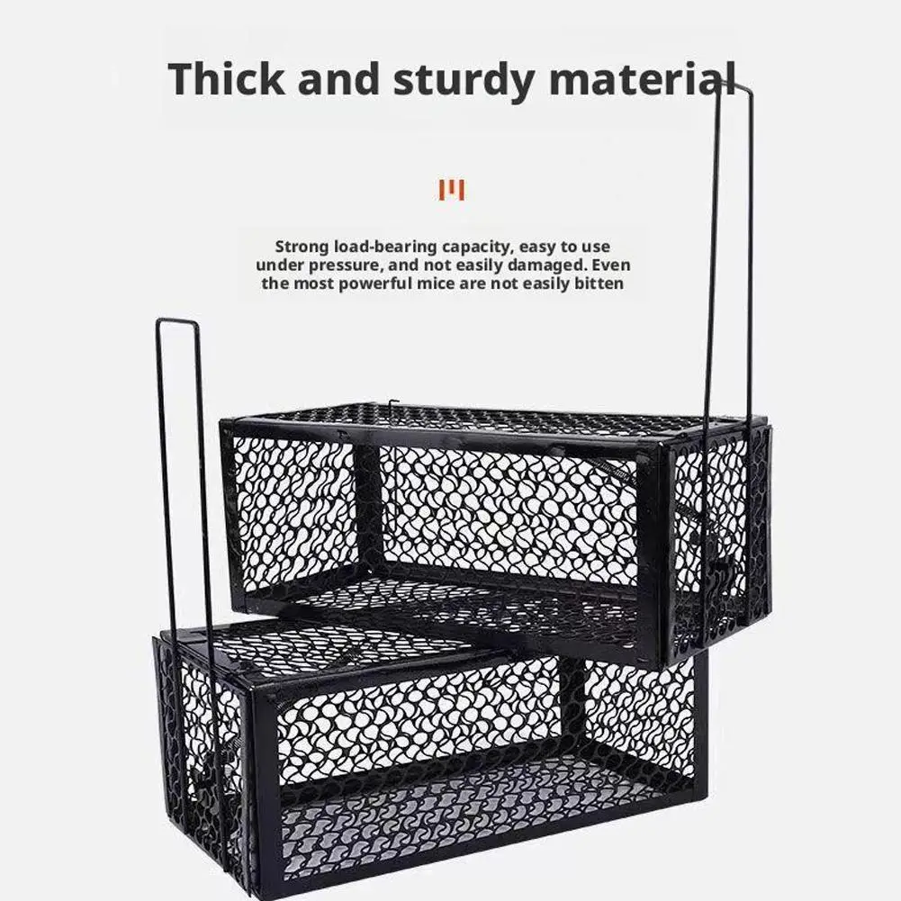 Smart Self-locking Mousetrap - Humane Metal Rat Cage with Safe Firm Iron Net, Reusable Household Mouse Catcher,Solves Persistent