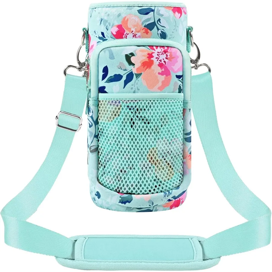 

Сумка-переноска для бутылки с водой в полугалон, сумка-держатель для бутылки, регулируемый плечевой ремень, 2-карманный слинг, неопреновый рукав, спортивный W