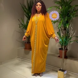 New Arrival africa clothing The rayon fabric plus size elegant dress The rayon fabric Rhinestones and beads african dresses