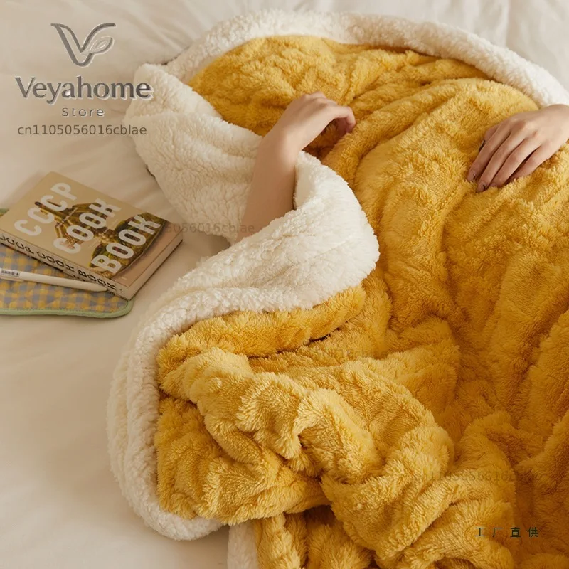 Light luxury lamb wool blankets, single double sheets, blankets, mattresses, small blankets can be used in all seasons