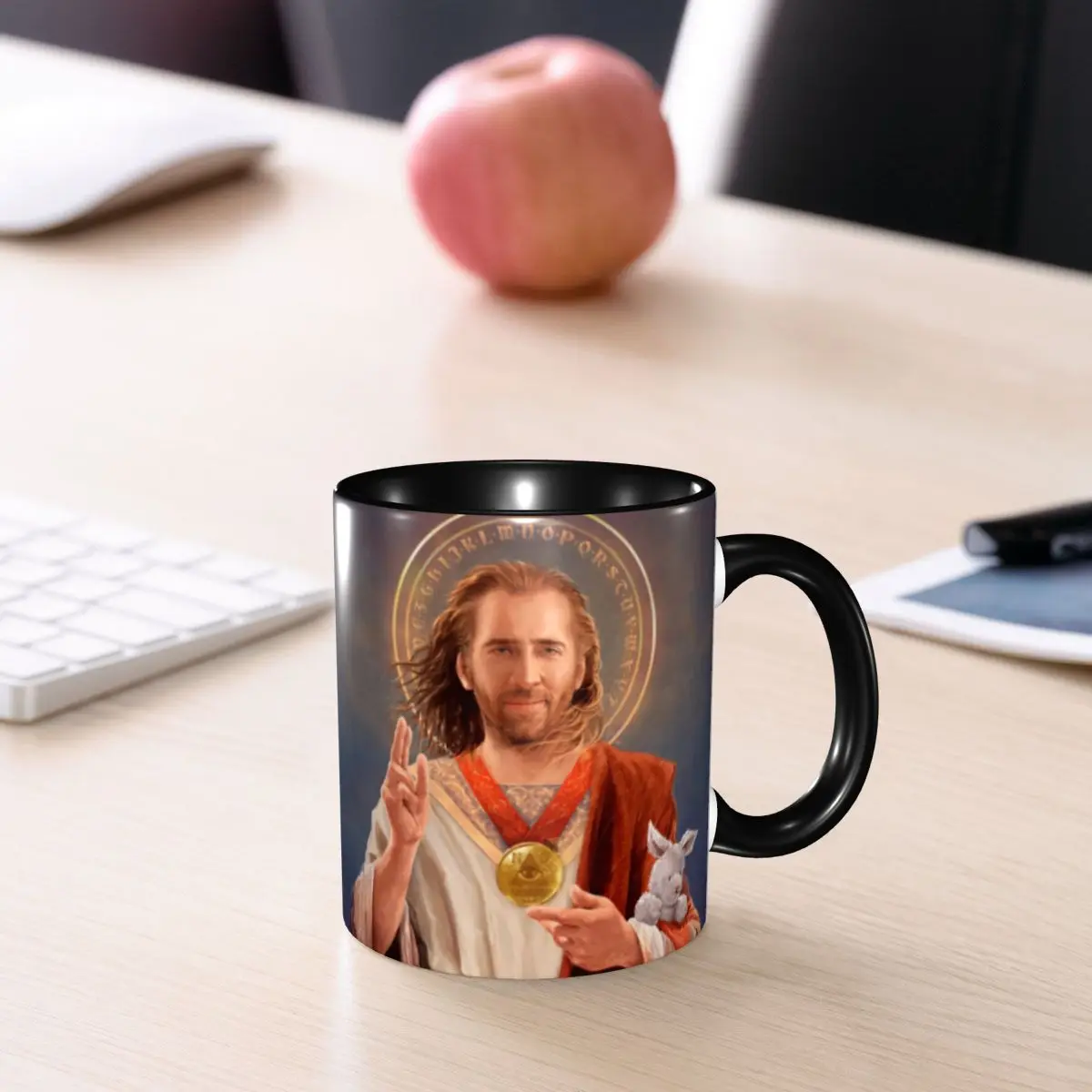 شخصية القديس نيكولاس قفص القدح DIY مضحك ميمي السيراميك الشاي الحليب فناجين القهوة