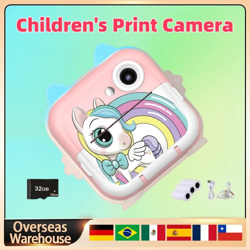 

New Children's Mini Printing Camera Instant Print Digital Video Camera Outdoor Toy Print Thermal Paper HD Screen For Kids Gifts