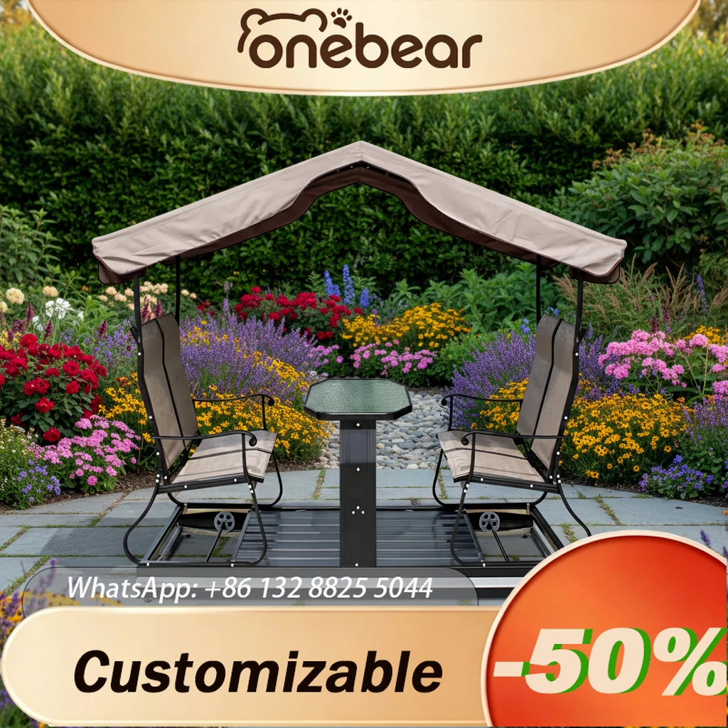 Any Size Custom Modern Outdoor Patio Furniture Set Electric 4 Seater Swing Hanging Chair Garden Leisure Rustproof Durable