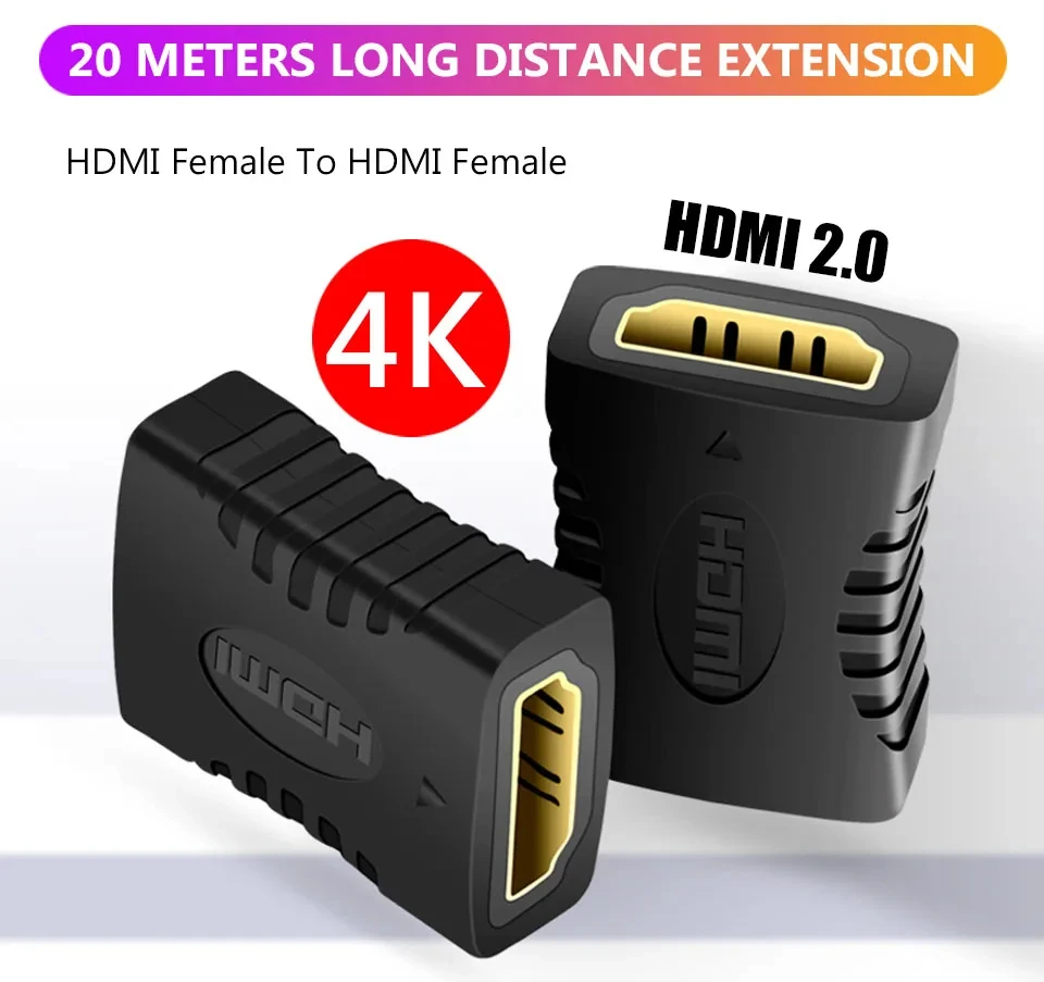 KEBIDU 1-2PCS 4K HDMI-kompatibler Extender Buchse auf Buchse Konverter Verlängerungsadapter für Monitor, Display, Laptop, PS4/3, PC, TV – Detail 8