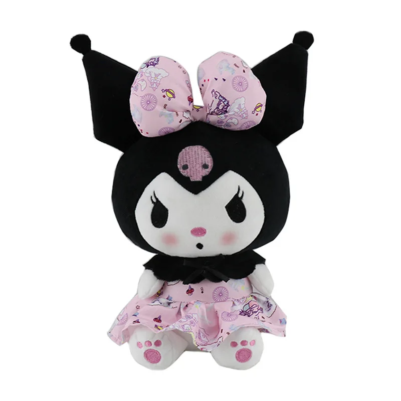 25cm Sanrio Cartoon Anime Peripherals Lolita Princess Dress Plush Doll Melody Girl Heart Cute Little Devil Rag Pendant Decor