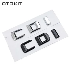 OTOKIT 1X Chrome Glossy Black CDI CGI Emblem for Mercedes Benz Car Styling Trunk Nameplate Logo Sticker Flat Sharp Fonts