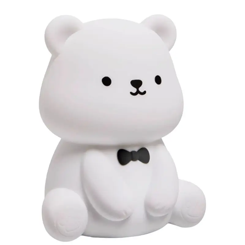 

Цифровой ночник-мишка из силикона A51I, 3 уровня яркости, для детской, разноцветный, теплый белый свет, прикроватная лампа для сна